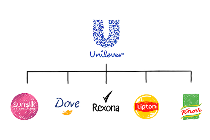 Cấu trúc thương hiệu Unilever (Ảnh: Brewcopy). 